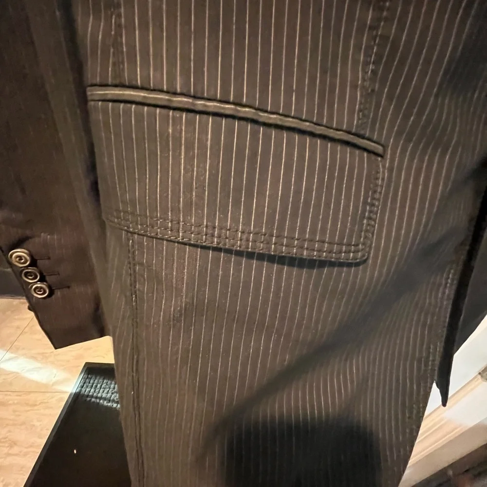 Men's Black Zara Pinstripe Blazer